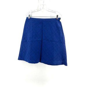 Liz Claiborne Women's Blue 100% Cotton Lined A Line Pockets Skirt Size 8